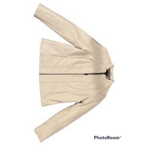 Cream Leather Jacket